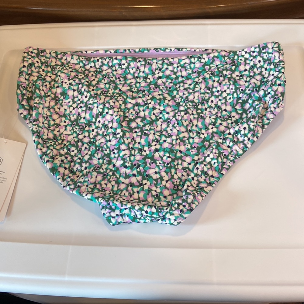 Athleta clean full bikini, bottom purple green floral size large - Picture 4 of 6